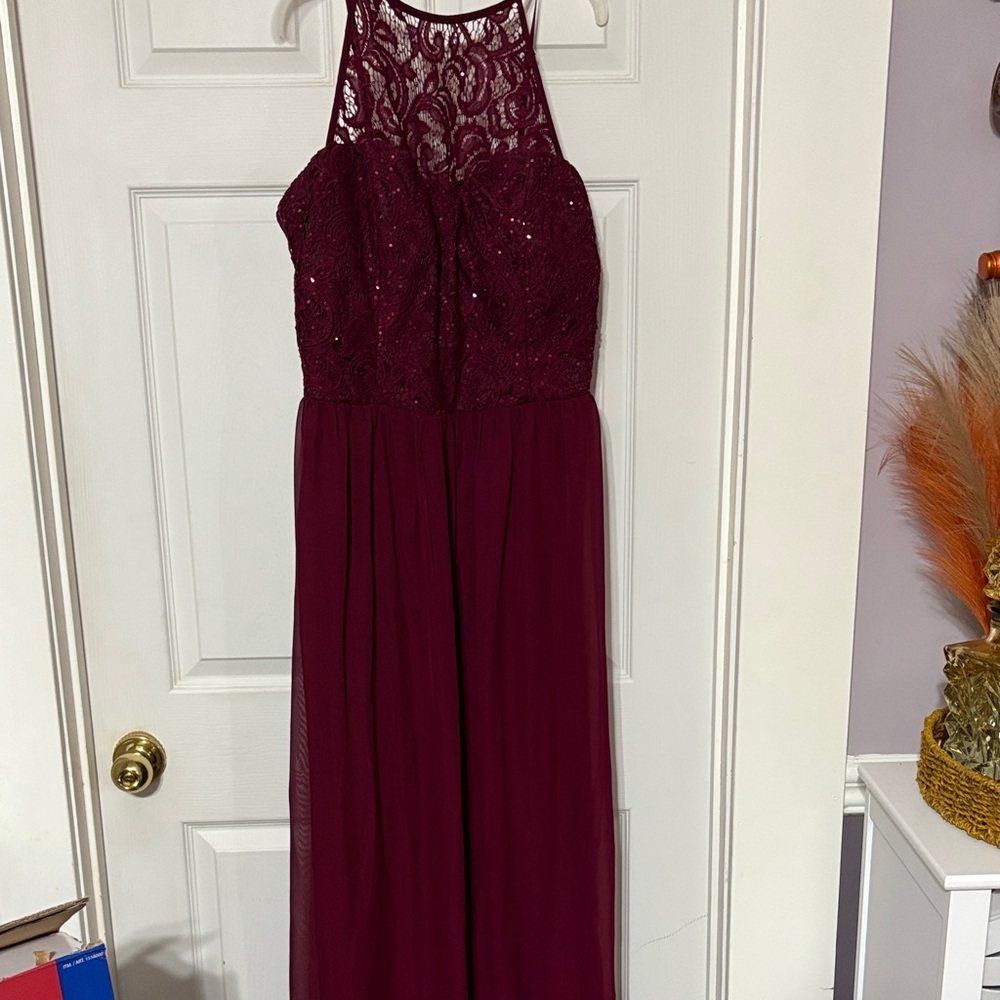 Size 19 Speechless Burgundy Sequin Maxi Dress